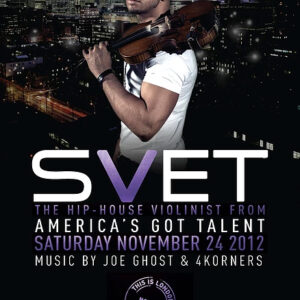 Svet is a unique electro violin artists available to perform live at concerts, collaborations, galas, fundraisers, corporate events, family events, weddings, birthday parties, government events, college and school events.